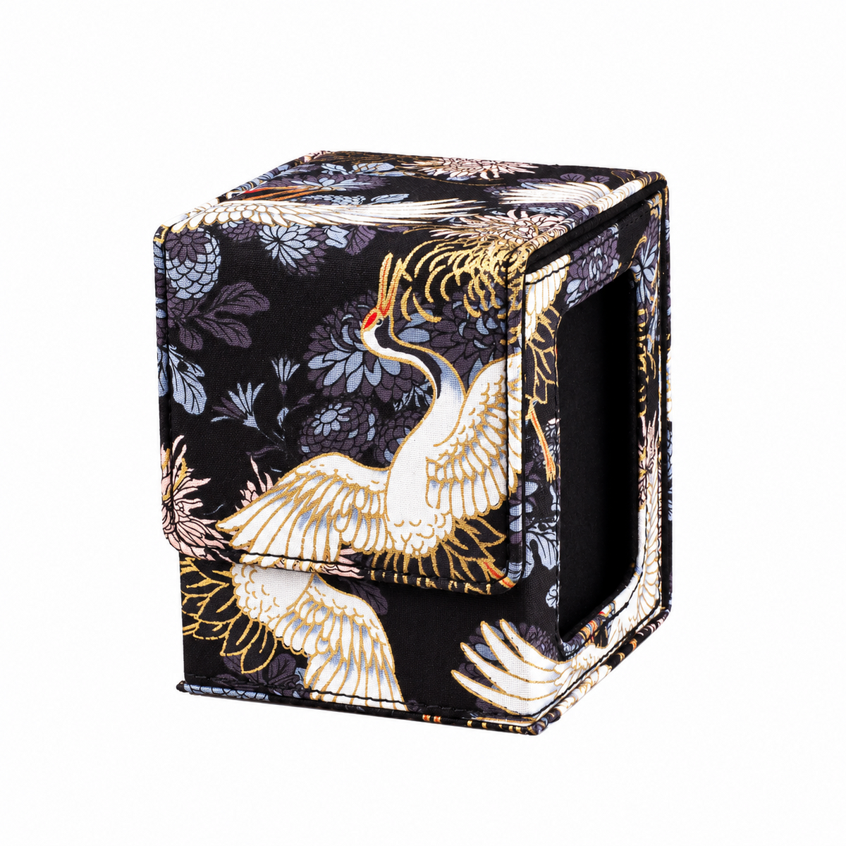 Crane Black Ukiyoe Deck Box on a clean white background.