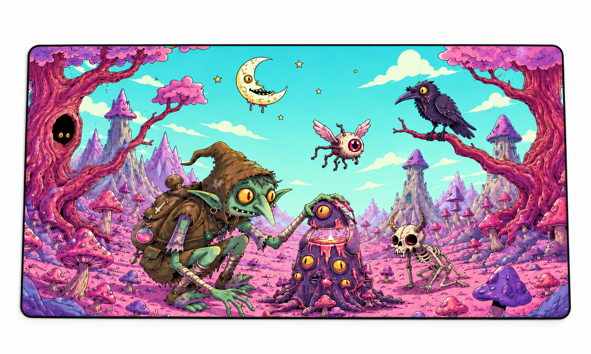 Gobbo's premium playmat with fantasy goblin artwork on a white background.